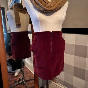 Burgundy mini skirt